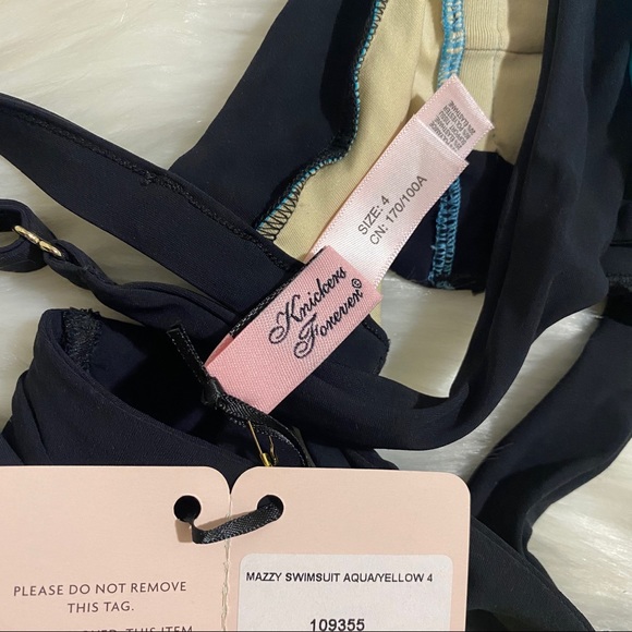 Agent Provocateur Mazzy Aqua Yellow Swimsuit AP4 Large - Picture 3 of 4